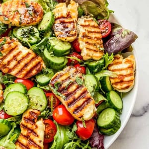 Grilled hallomy salad Grilled hallomy salad